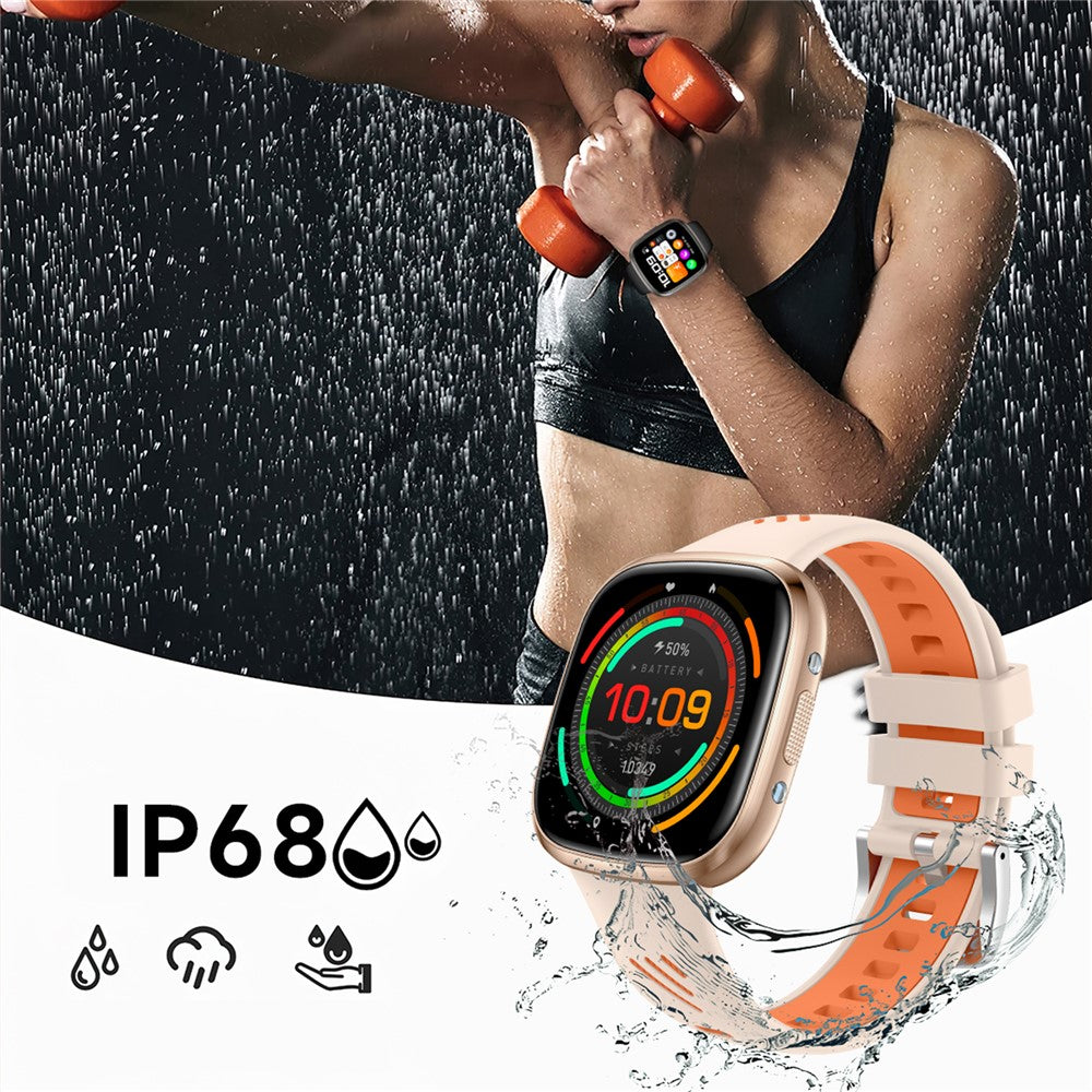 HT31 1.72 Inch IPS Screen Bluetooth-compatible Calling Smart Watch Health Monitor with UV Flashlight