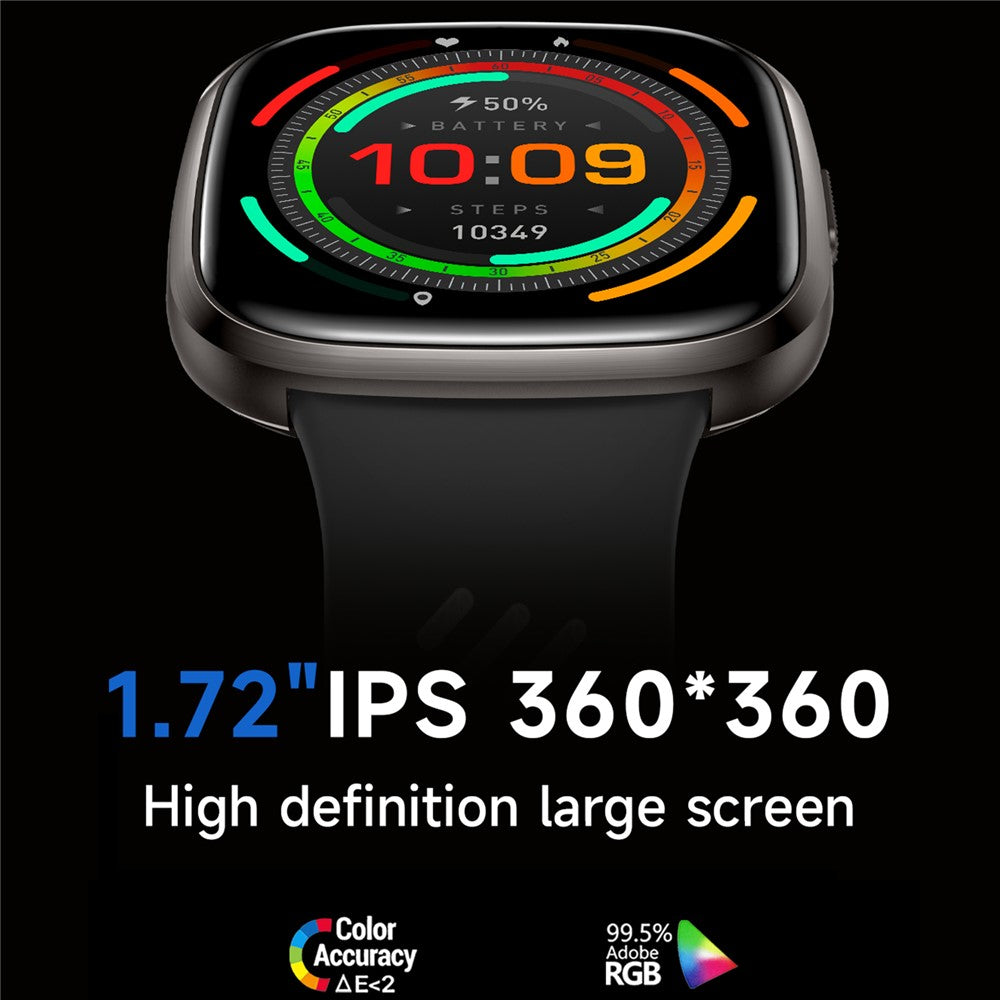 HT31 1.72 Inch IPS Screen Bluetooth-compatible Calling Smart Watch Health Monitor with UV Flashlight