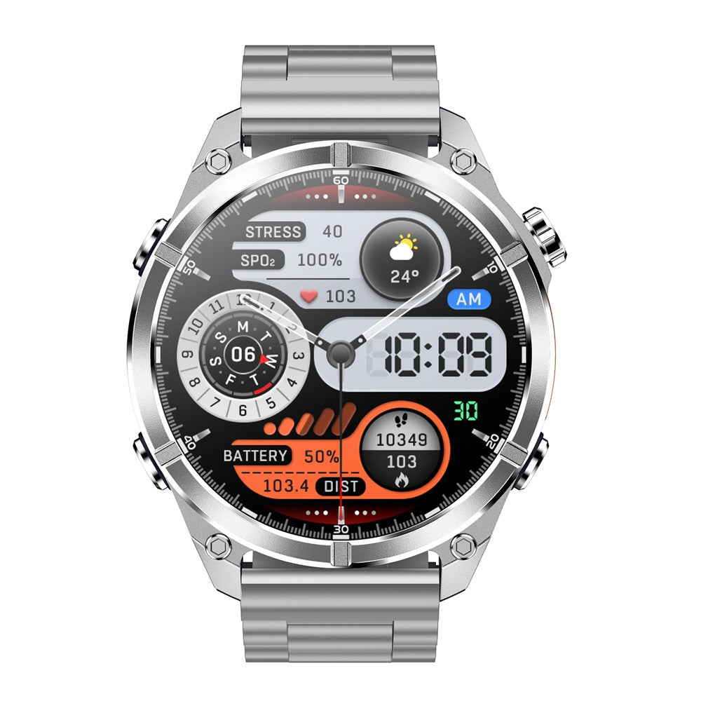 HD300 Smart Watch Bluetooth-compatible Call Wireless Charging Heart Rate Blood Pressure SpO2 3ATM Waterproof Watch with Dual Strap
