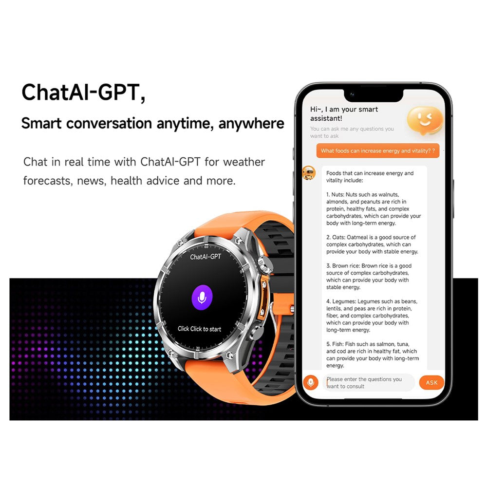 HD300 Smart Watch Bluetooth-compatible Call Wireless Charging Heart Rate Blood Pressure SpO2 3ATM Waterproof Watch with Dual Strap