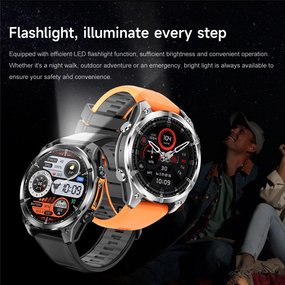 HD300 Smart Watch Bluetooth-compatible Call Wireless Charging Heart Rate Blood Pressure SpO2 3ATM Waterproof Watch with Dual Strap