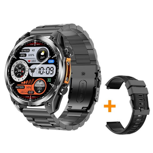 HD300 Smart Watch Bluetooth-compatible Call Wireless Charging Heart Rate Blood Pressure SpO2 3ATM Waterproof Watch with Dual Strap