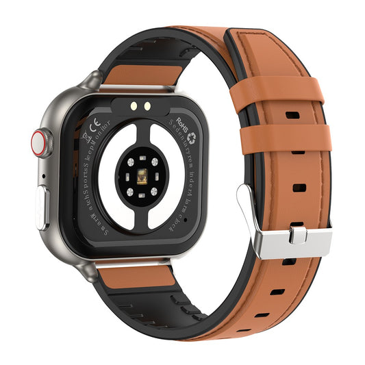 TK17 Leather Strap 1.91 Inch Smart Watch Bluetooth-compatible Call ECG Health Monitor Waterproof Sports Pedometer Watch
