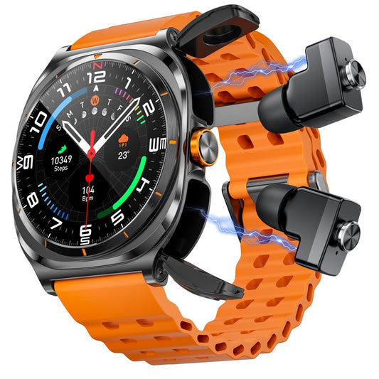 GT98 2 in 1 TWS Earphones 1.53 Inch HD Round Screen Waterproof Sport Smartwatch