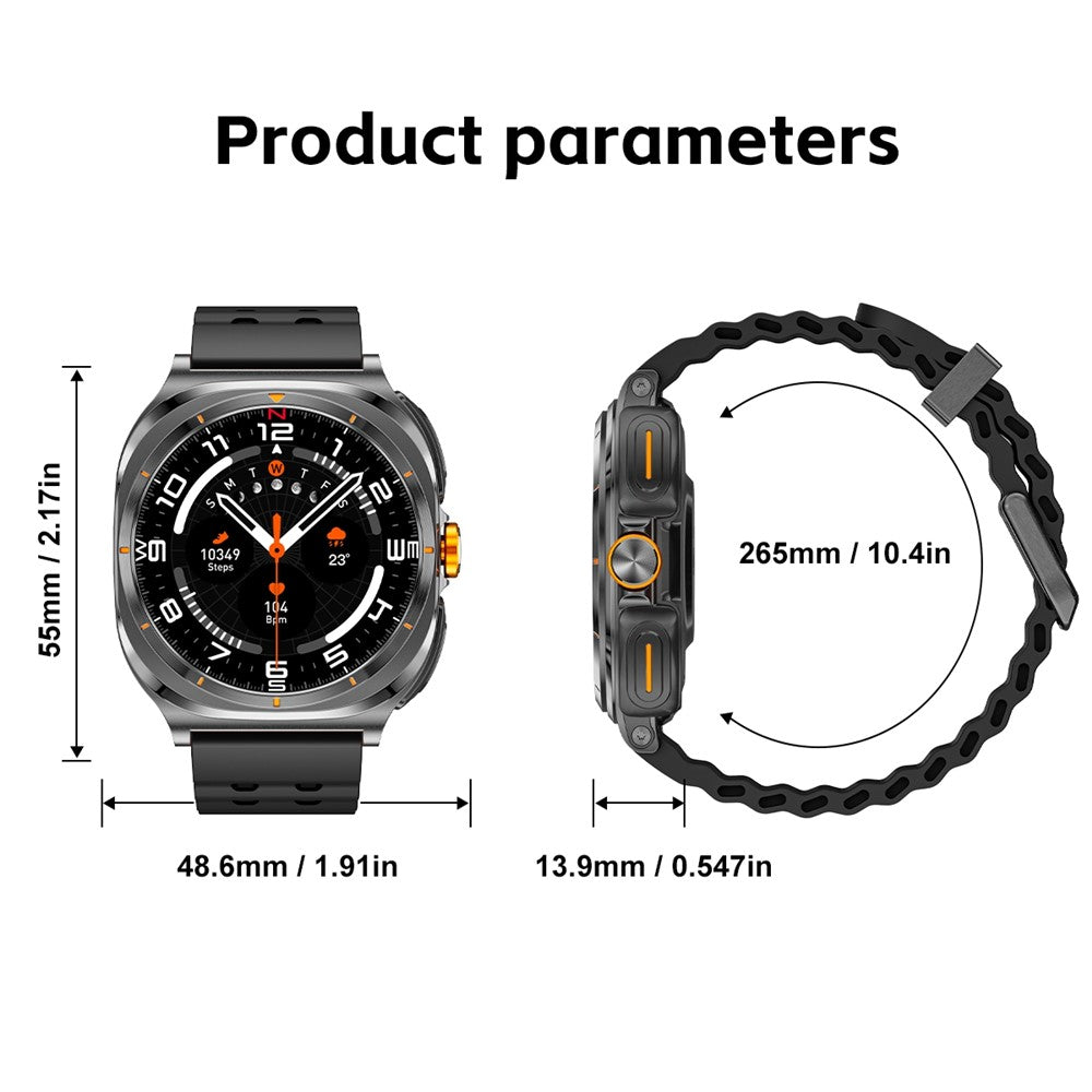 GT98 2 in 1 TWS Earphones 1.53 Inch HD Round Screen Waterproof Sport Smartwatch