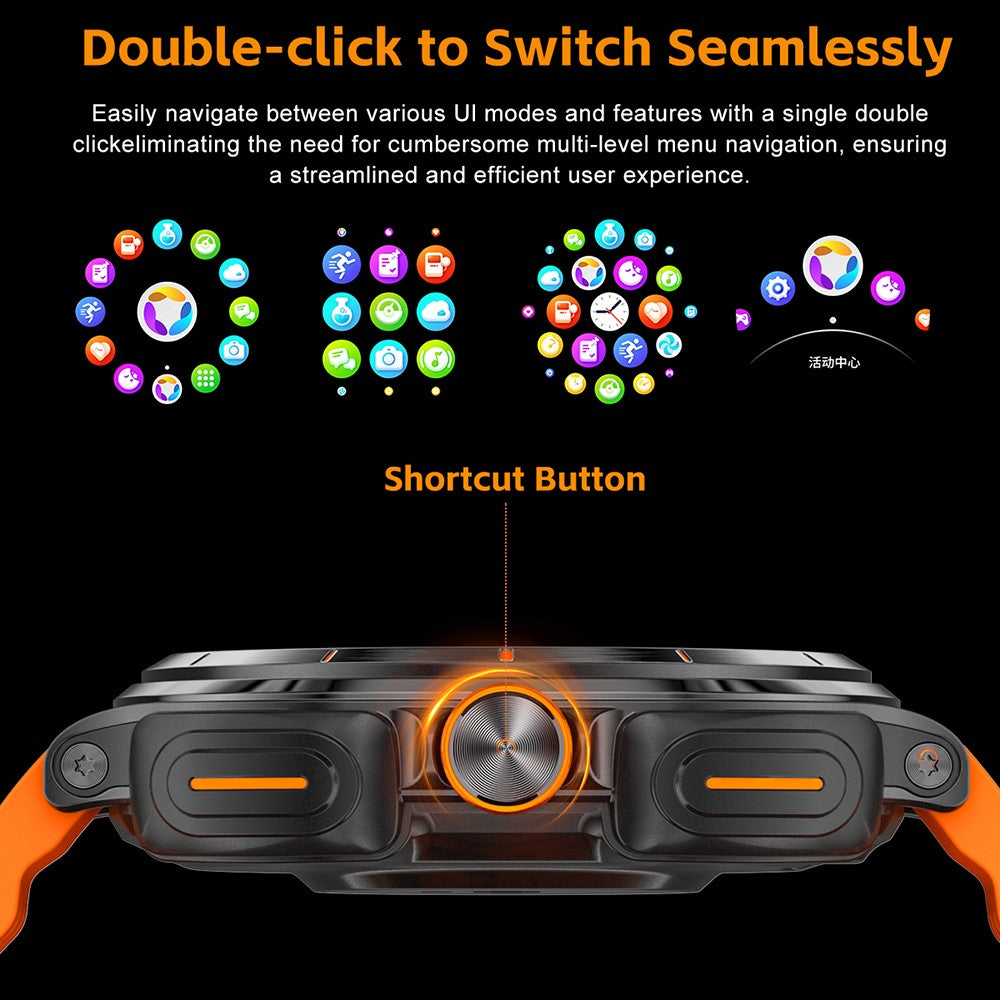 GT98 2 in 1 TWS Earphones 1.53 Inch HD Round Screen Waterproof Sport Smartwatch