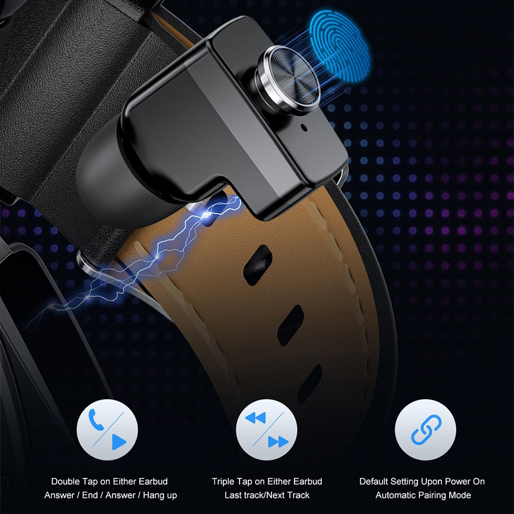 GT97 2 in 1 Bluetooth-compatible TWS Earphones 1.53 Inch Round Screen Heart Rate Monitor Smart Watch
