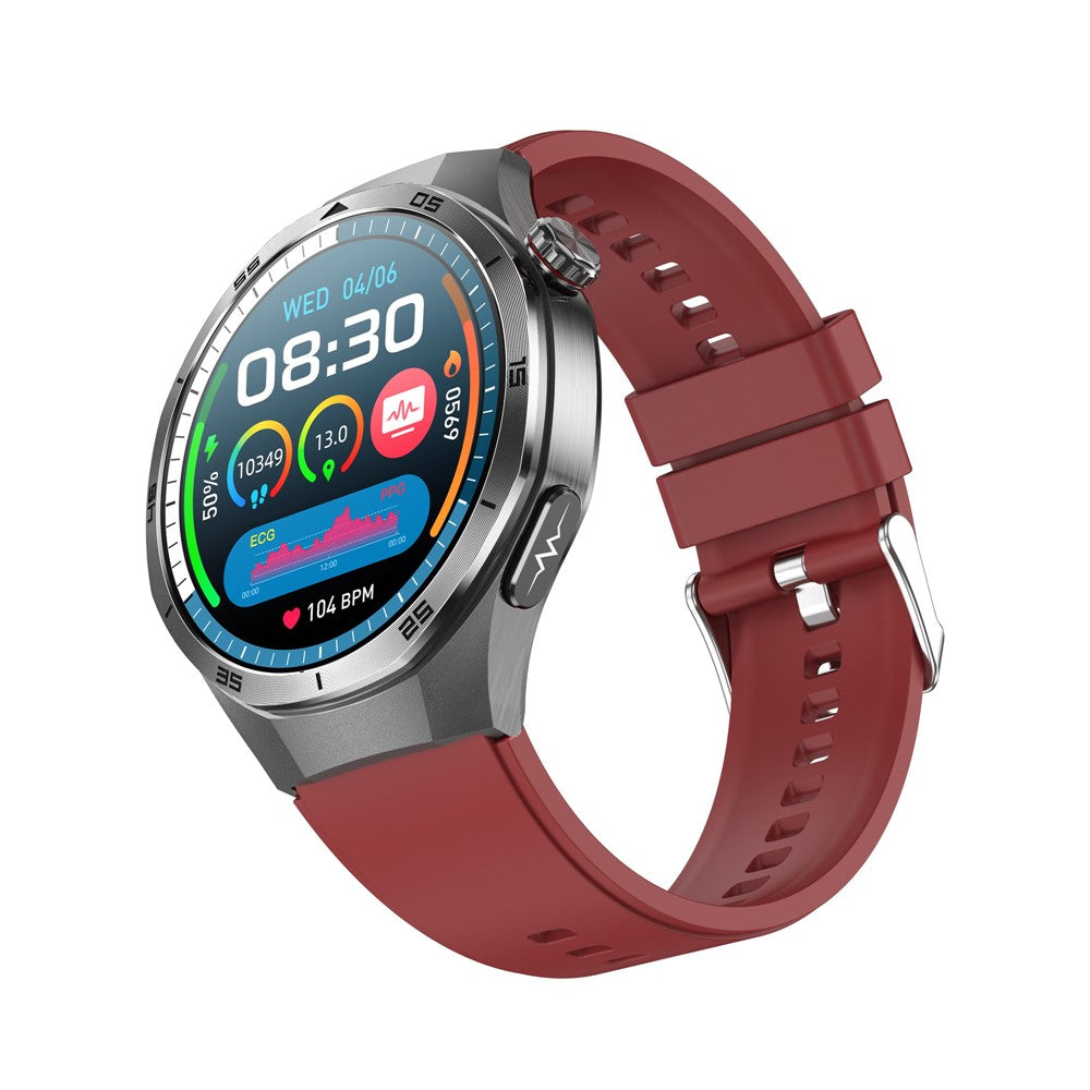 ET456 Silicone Strap 1.56 Inch Round AMOLED Screen Smart Watch Bluetooth-Compatible Call ECG Health Monitor Sports Watch