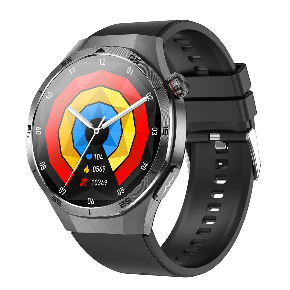ET456 Silicone Strap 1.56 Inch Round AMOLED Screen Smart Watch Bluetooth-Compatible Call ECG Health Monitor Sports Watch