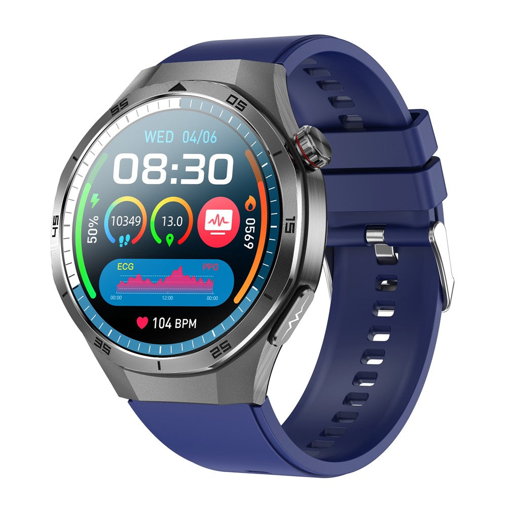 ET456 Silicone Strap 1.56 Inch Round AMOLED Screen Smart Watch Bluetooth-Compatible Call ECG Health Monitor Sports Watch