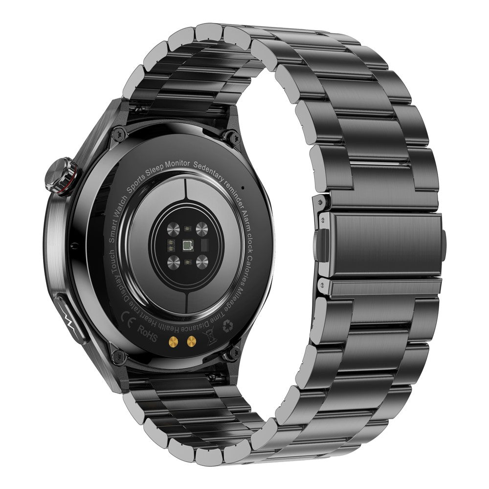 ET456 Steel Strap 1.56 Inch Round AMOLED Screen Smart Watch Bluetooth-Compatible Call ECG Health Monitor Sports Watch
