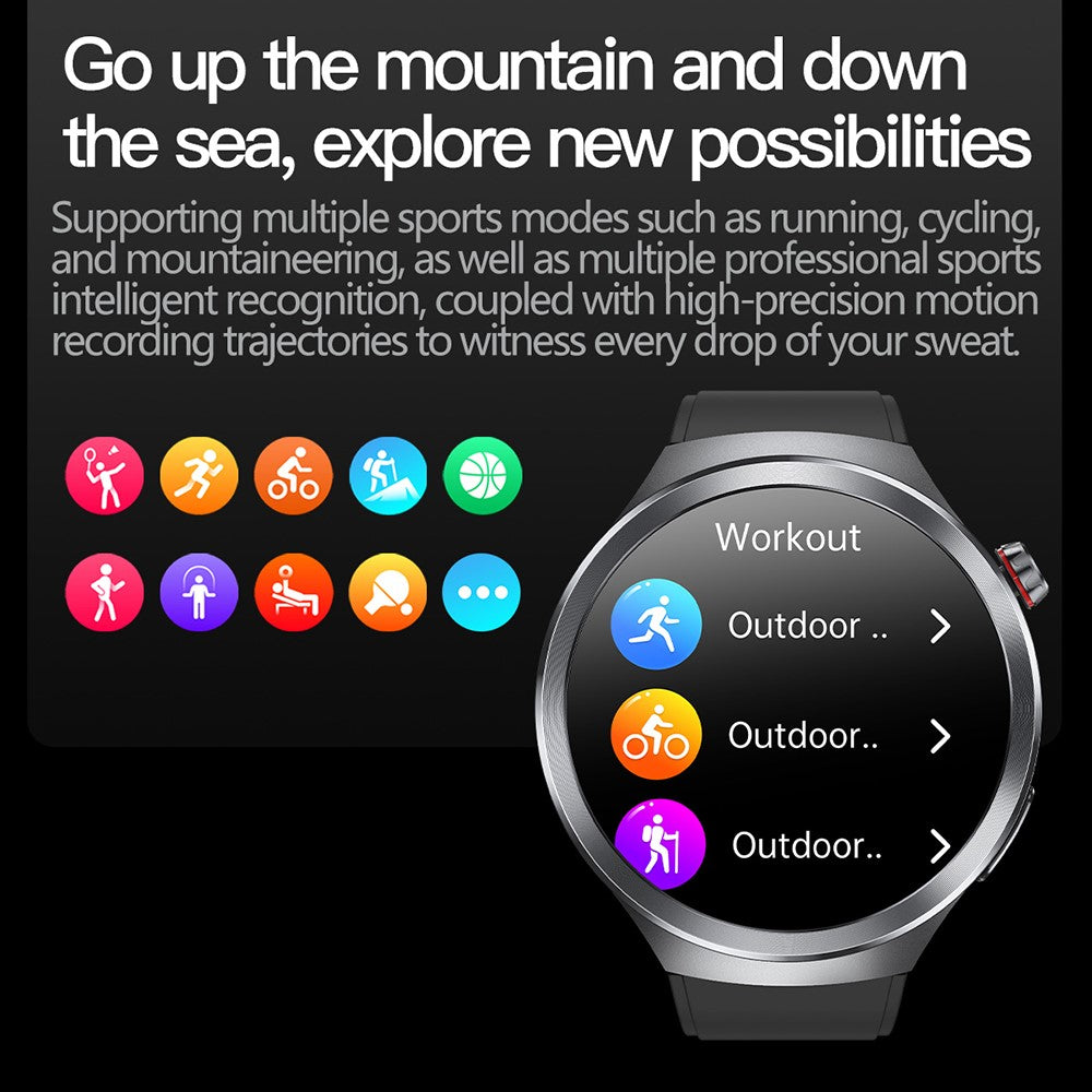 ET475 1.73 Inch AMOLED Screen Smart Watch ECG Health Monitor Bluetooth-Compatible Calling Watch, Silicone Strap