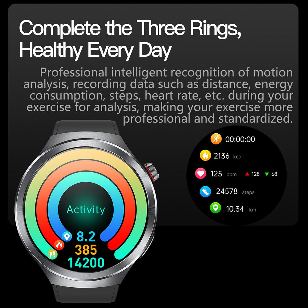 ET475 1.73 Inch AMOLED Screen Smart Watch ECG Health Monitor Bluetooth-Compatible Calling Watch, Silicone Strap