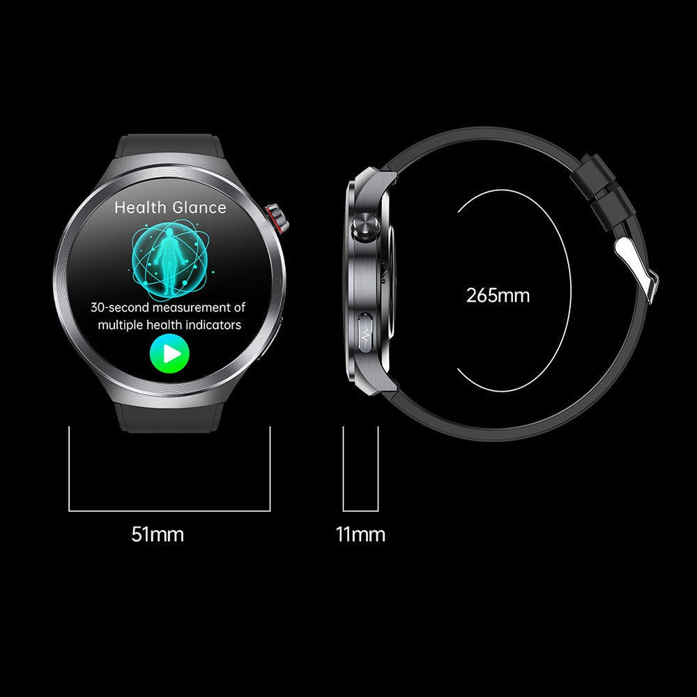 ET475 1.73 Inch AMOLED Screen Smart Watch ECG Health Monitor Bluetooth-Compatible Calling Watch, Silicone Strap