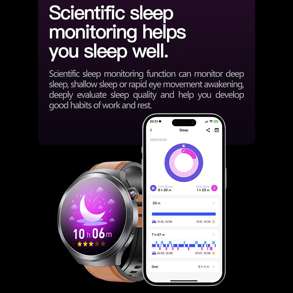 ET475 1.73 Inch AMOLED Screen Smart Watch ECG Health Monitor Bluetooth-Compatible Calling Watch, Silicone Strap