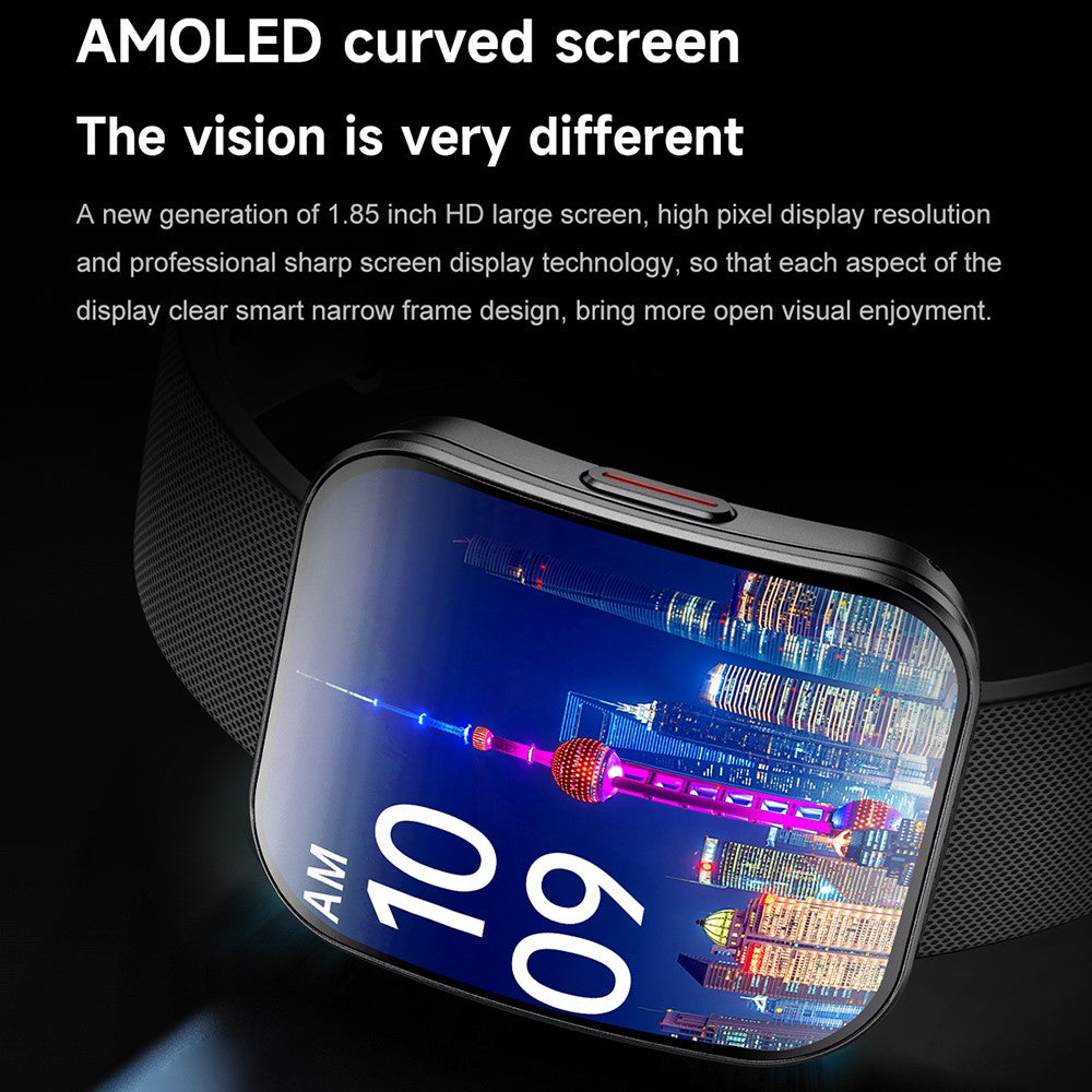 U17 1.85 Inch AMOLED Curved Screen Smart Watch Bluetooth-compatible Calling Fitness Tracker