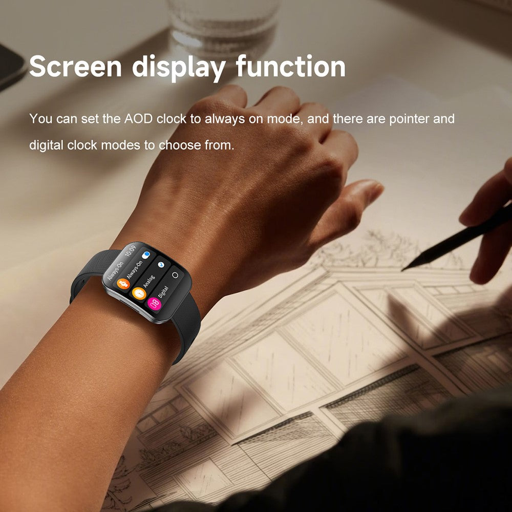 U17 1.85 Inch AMOLED Curved Screen Smart Watch Bluetooth-compatible Calling Fitness Tracker