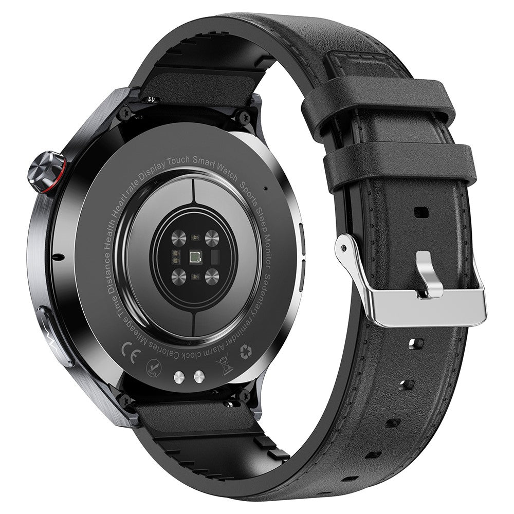ET475 1.73 Inch AMOLED Screen Smart Watch ECG Health Monitor Bluetooth-Compatible Calling Watch, Leather Strap