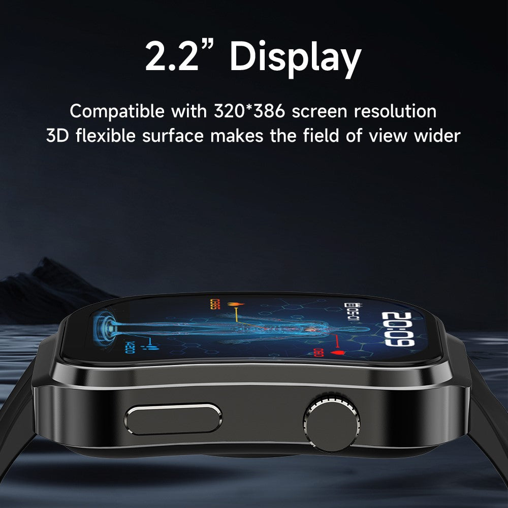 U13 2.2 Inch Curved Screen Bluetooth-Compatible Calling Heart Rate Monitor Sports Smart Watch
