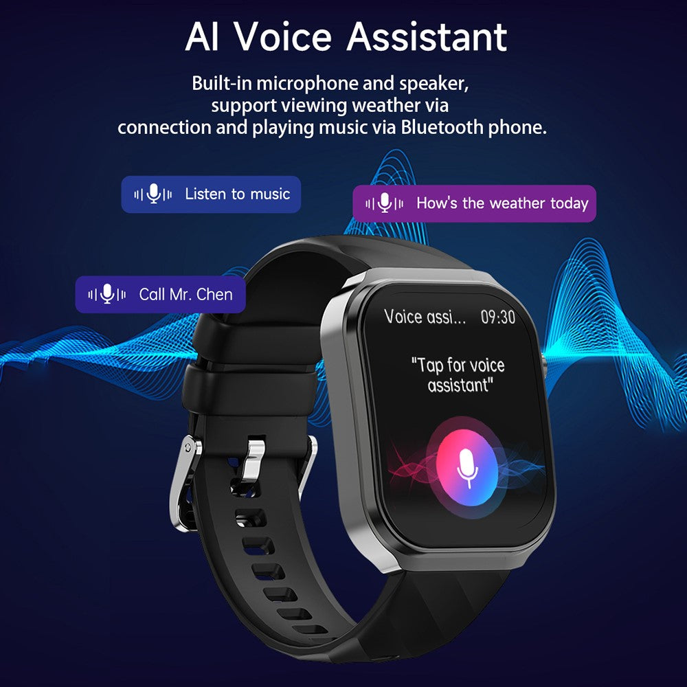 U13 2.2 Inch Curved Screen Bluetooth-Compatible Calling Heart Rate Monitor Sports Smart Watch