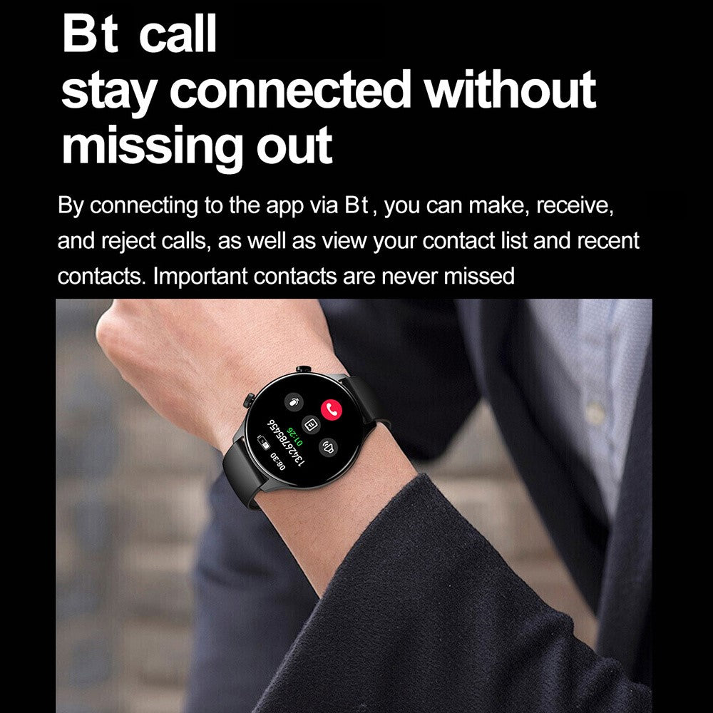 HK75 Ultra Thin Smart Watch AMOLED Screen Bluetooth-Compatible Calling NFC Waterproof Health Monitor Sports Watch