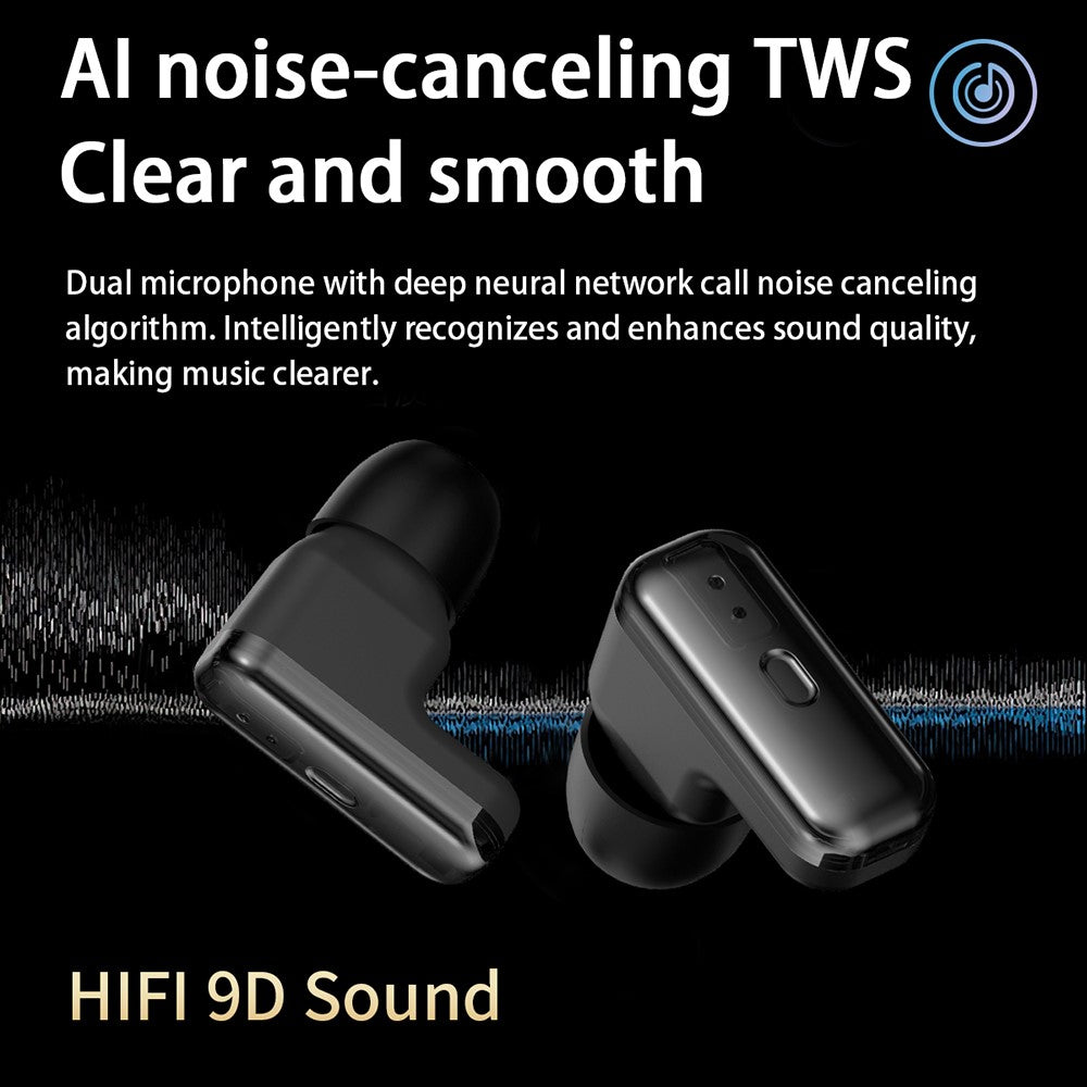 T98 Smart Watch with Built-In Earbuds AMOLED Round Screen Waterproof Bluetooth-Compatible Calling Watch