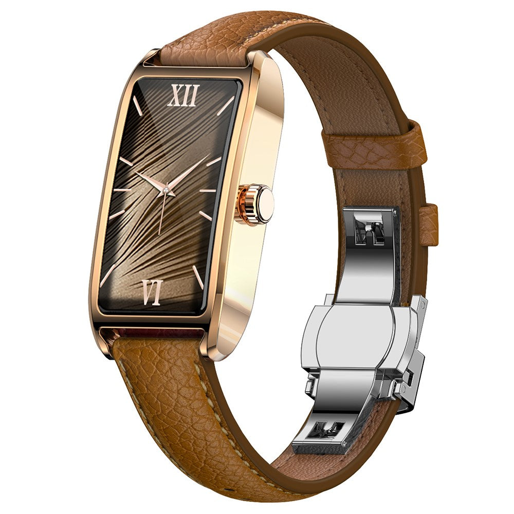 Dora T Smart Watch for Women Fitness Tracker IP68 Waterproof Heart Rate Monitor Smartwatch, Leather Band