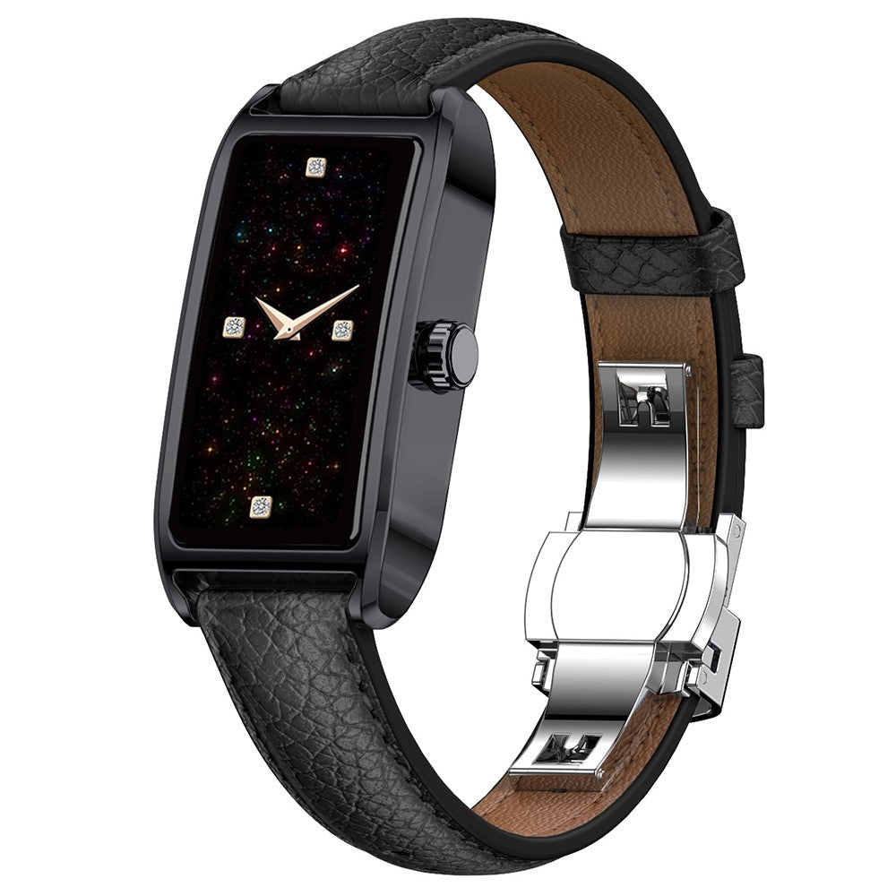 Dora T Smart Watch for Women Fitness Tracker IP68 Waterproof Heart Rate Monitor Smartwatch, Leather Band