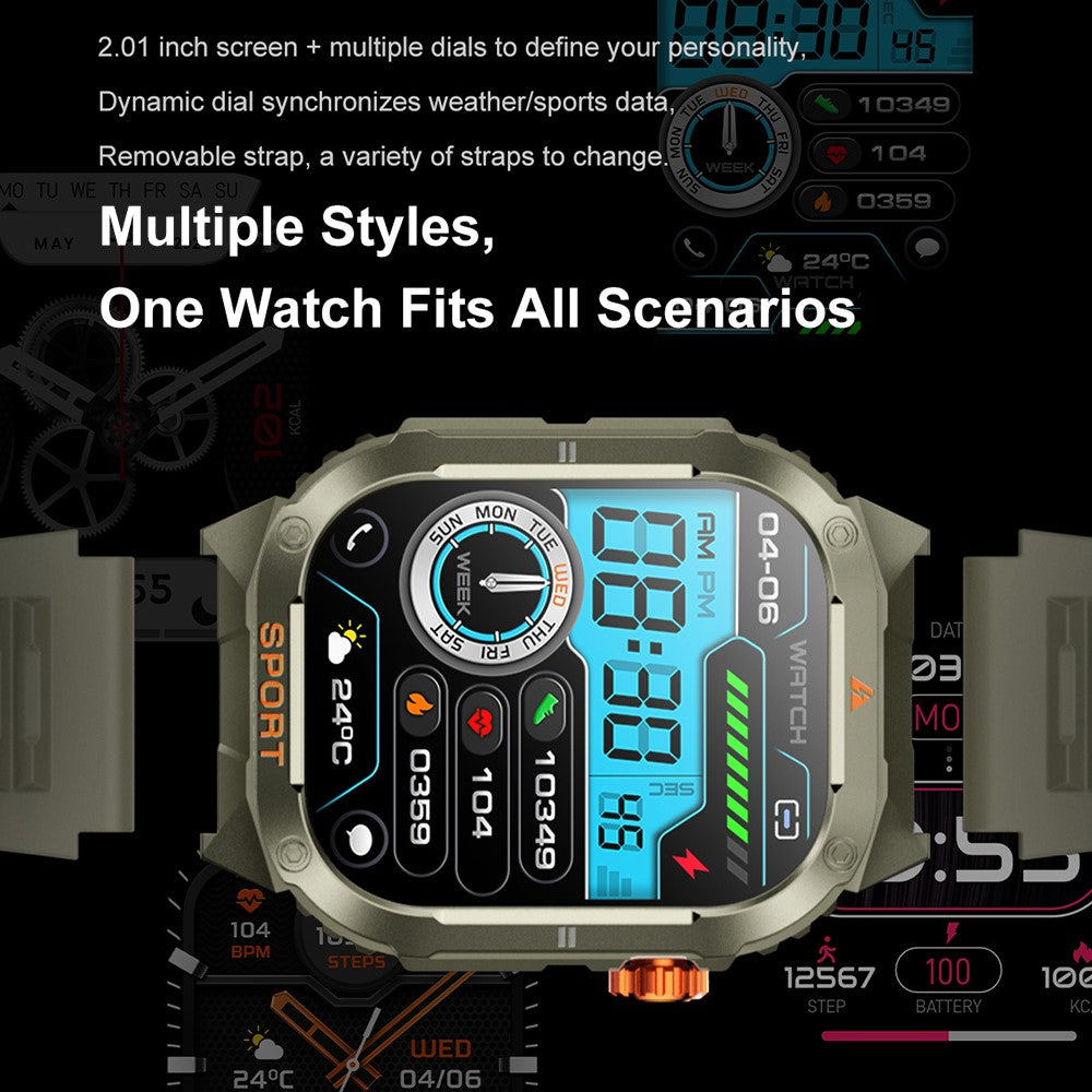 D16 Smart Watch Multifunctional Bluetooth-Compatible Calling Waterproof Pedometer Fitness Tracker for Men