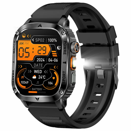 AK80 2.01 Inch HD Screen Smart Watch Bluetooth-Compatible Calling Heart Rate Monitor Sports Tracker, Silicone Strap