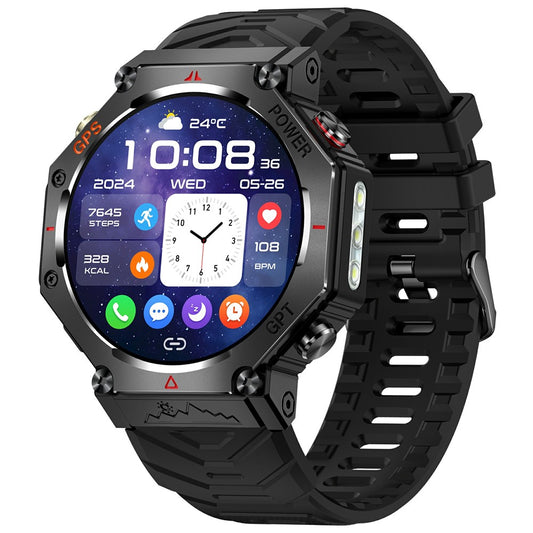 KC91 1.39 Inch HD Screen Outdoor Smart Watch Built In GPS Sports Tracker Heart Rate Monitor with Altimeter / Barometer / Compass