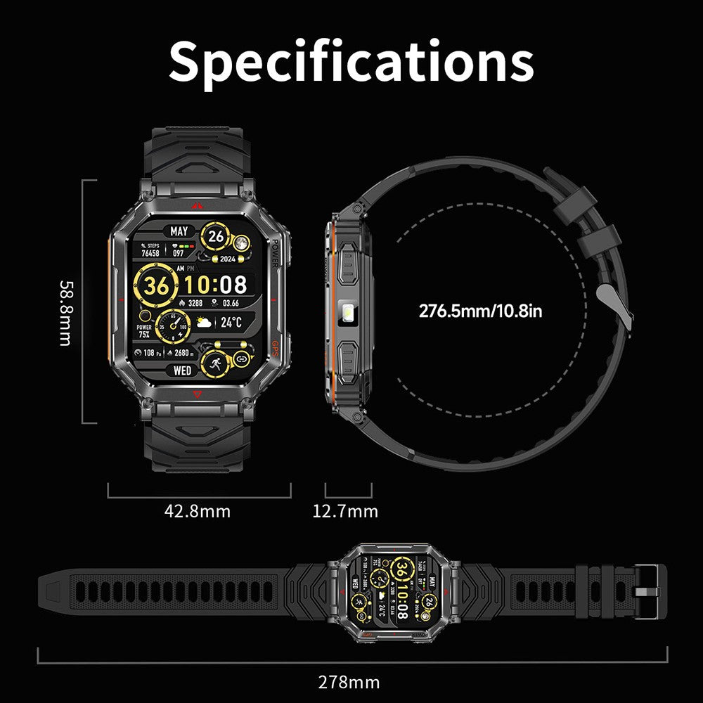 KR92 Smart Watch Bluetooth-Compatible Calling GPS Waterproof Chat GPT Voice Assistant Outdoor Sports Watch