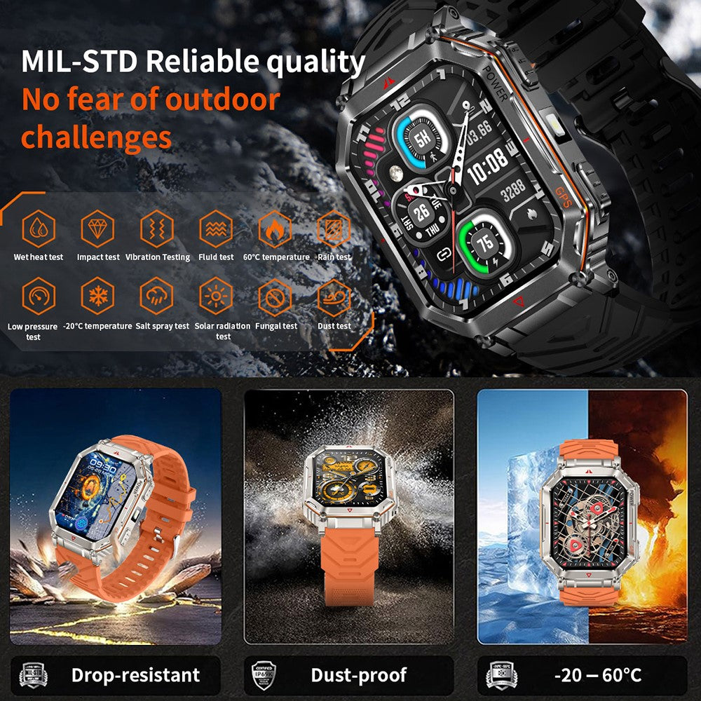 KR92 Smart Watch Bluetooth-Compatible Calling GPS Waterproof Chat GPT Voice Assistant Outdoor Sports Watch