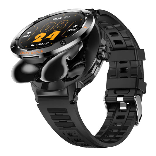 D13 Silicone Strap Smart Watch with Bluetooth-Compatible Earbuds 2 in 1 Fitness Tracker Touchscreen Smartwatch