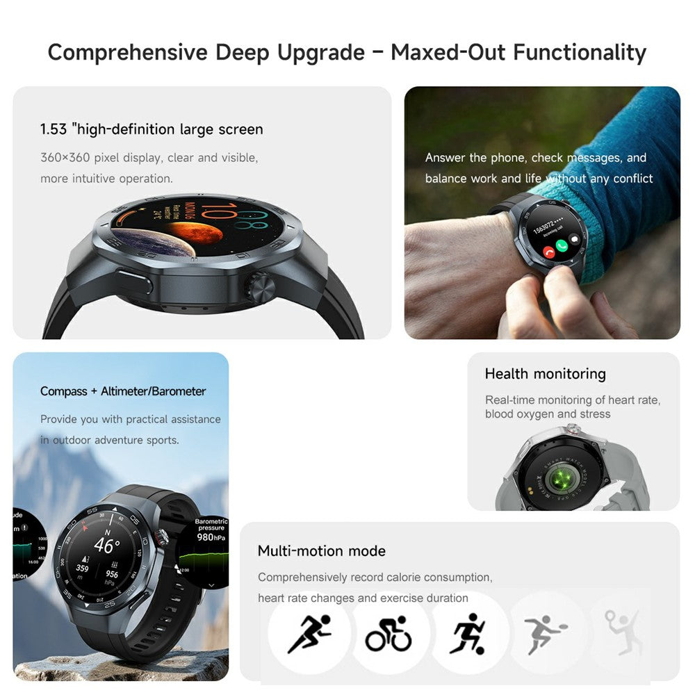 C10 1.53 Inch Smart Watch GPS Tracking Health Monitoring Bluetooth-compatible Calling Fitness Watch