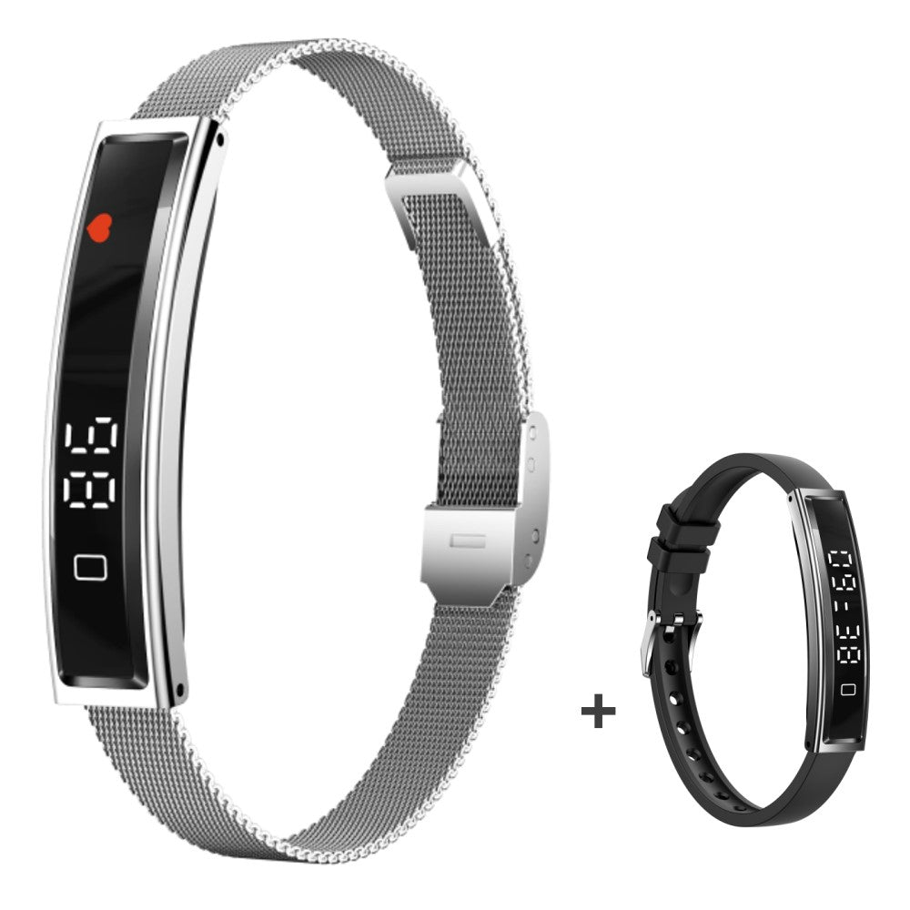 B3 Smart Bracelet Couples Step Counter Heart Rate Health Monitor Waterproof Sports Wristband with Dual Strap
