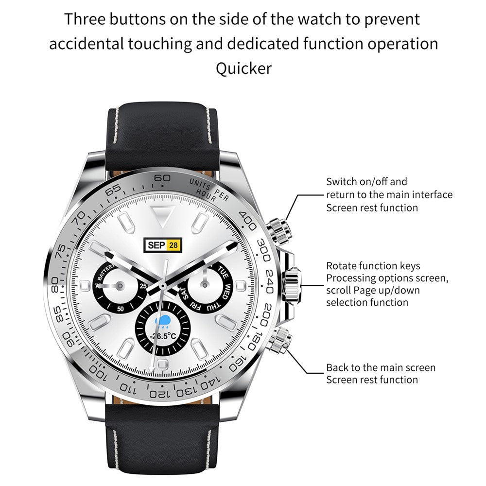 AW13 Smart Watch Bluetooth-compatible Calling Body Temperature Measure Health Monitoring Leather Strap Sports Tracking Smart Bracelet