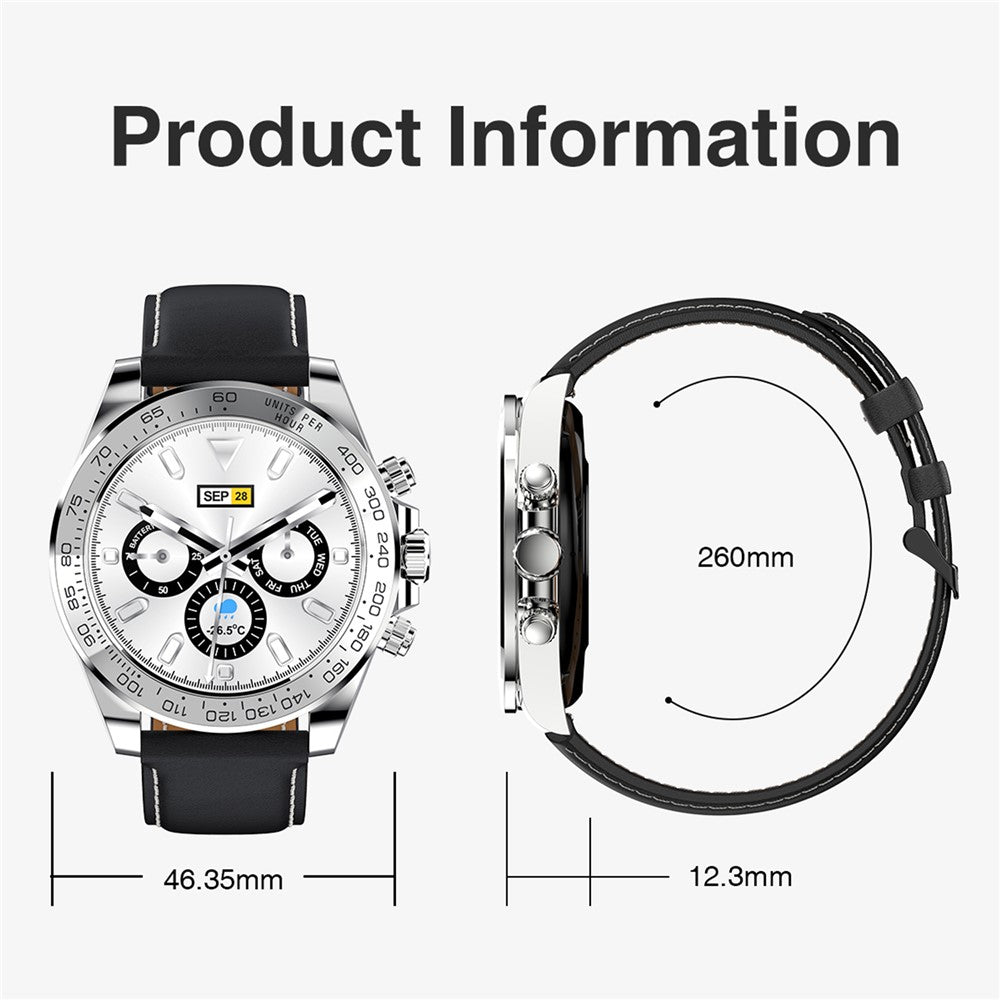 AW13 Smart Watch Bluetooth-compatible Calling Body Temperature Measure Health Monitoring Leather Strap Sports Tracking Smart Bracelet