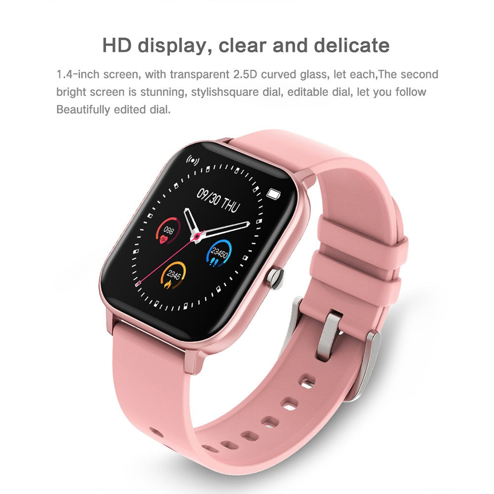 LEMONDA SMART P8SE 1.4 inch Full Touch Smart Watch IP67 Waterproof Sports Bracelet with Message Reminder Sleep/Heart Rate Monitoring