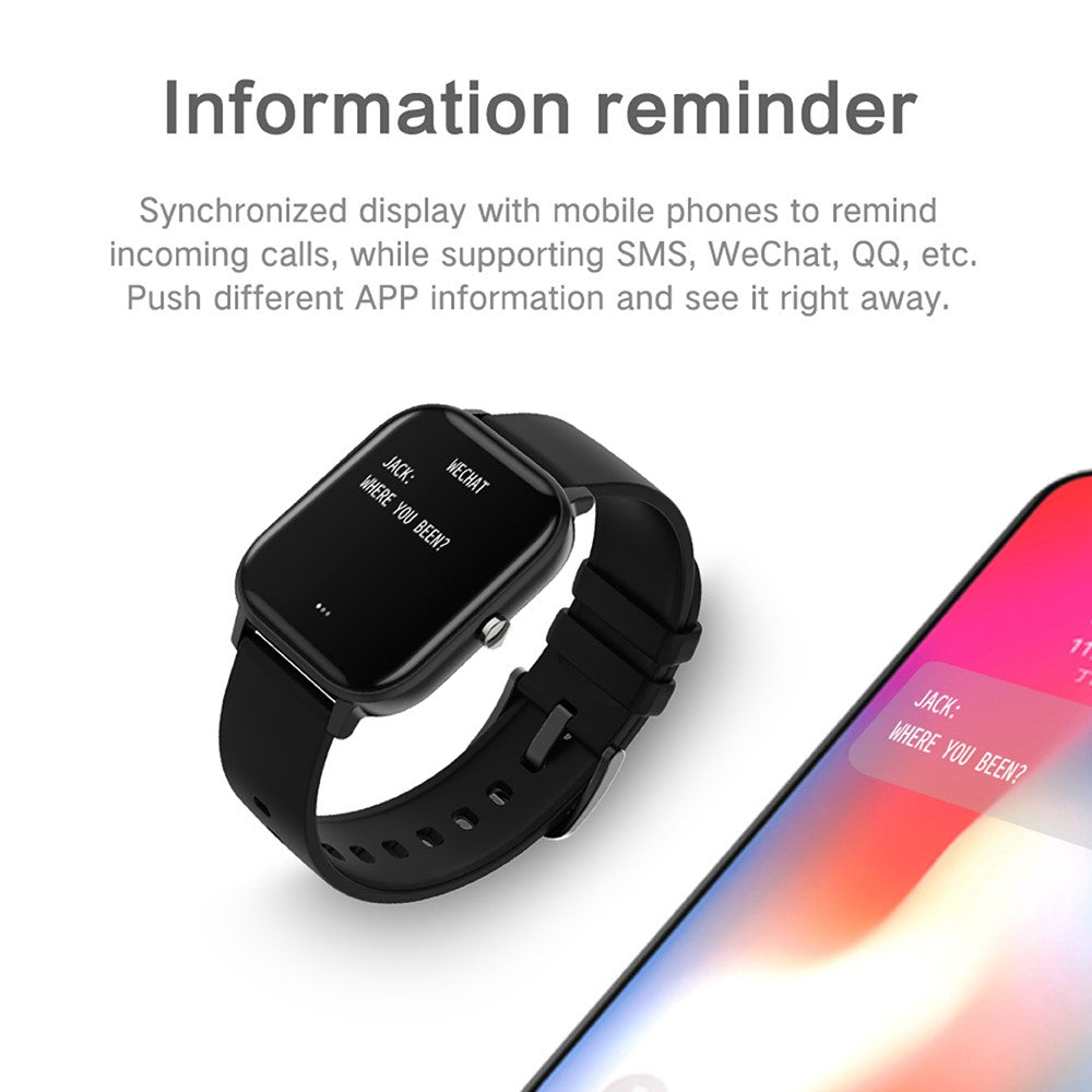 LEMONDA SMART P8SE 1.4 inch Full Touch Smart Watch IP67 Waterproof Sports Bracelet with Message Reminder Sleep/Heart Rate Monitoring