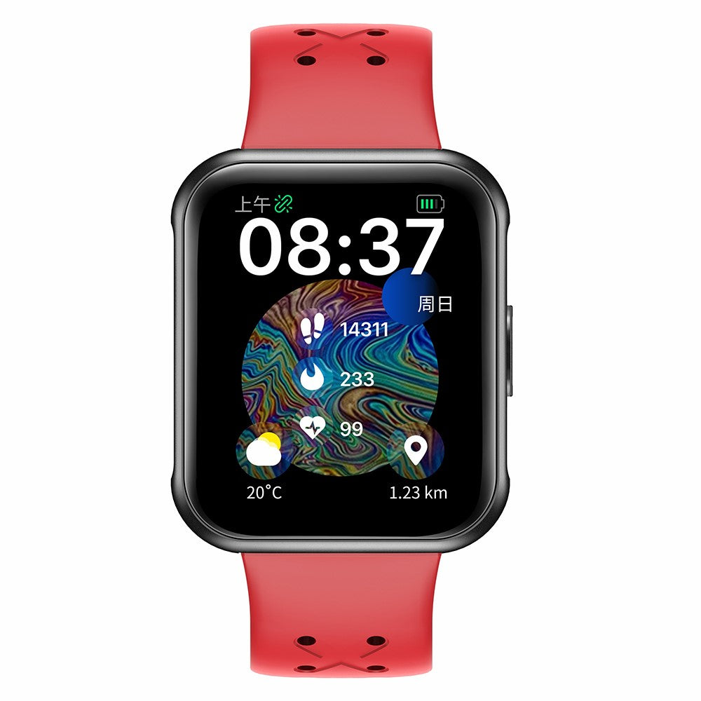G16 Smart Watch 1.7'' HD Screen Heart Rate Monitoring Sleeping Sports Tracker Bluetooth-compatible Waterproof Smart Bracelet Band for Men and Women- Red