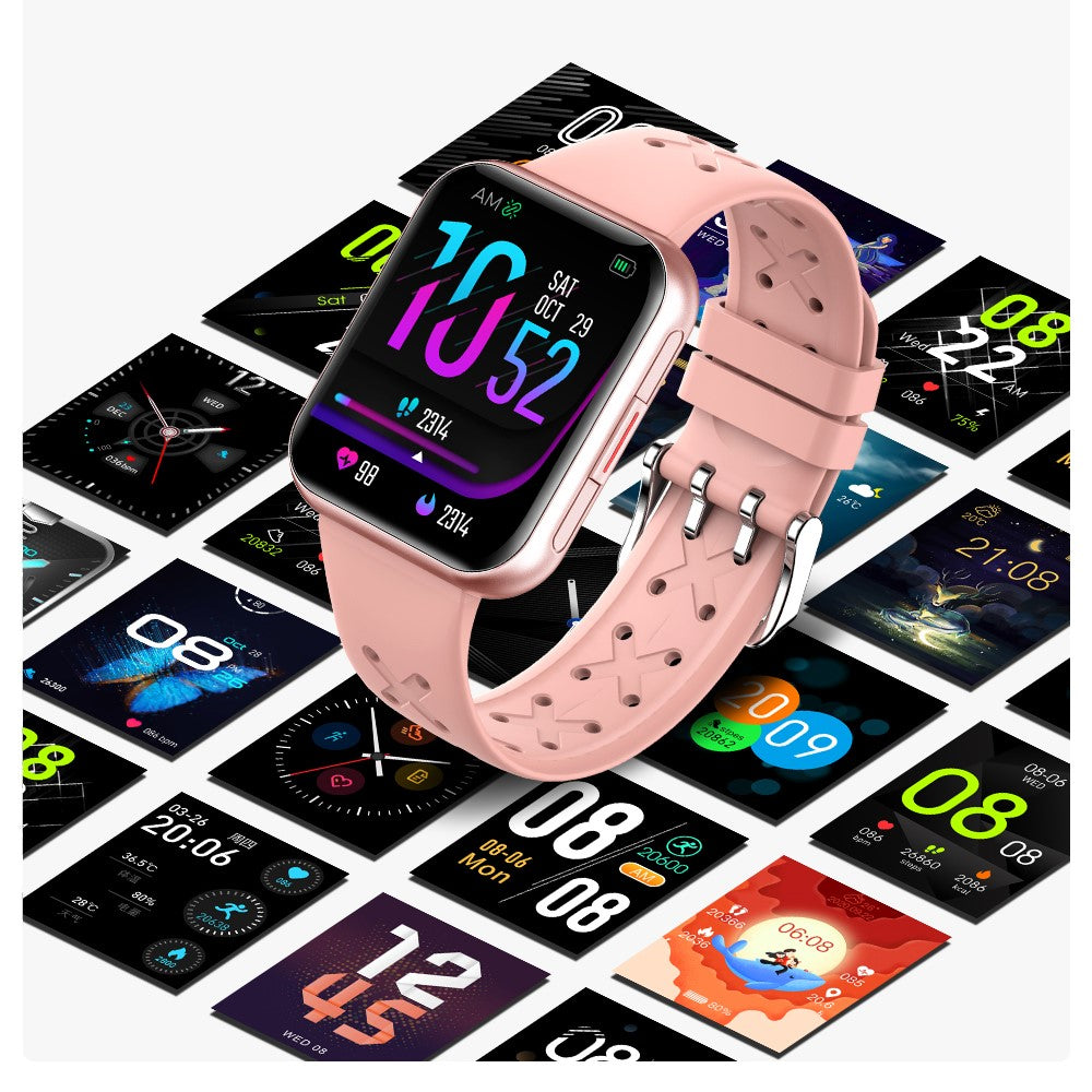 G16 Smart Watch 1.7'' HD Screen Heart Rate Monitoring Sleeping Sports Tracker Bluetooth-compatible Waterproof Smart Bracelet Band for Men and Women- Red