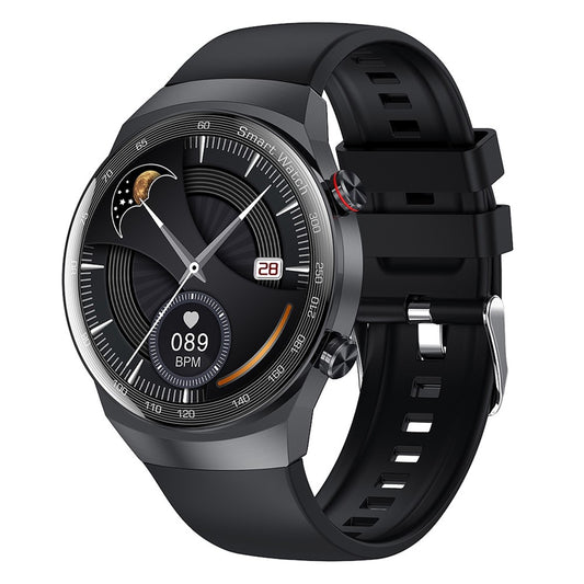 AK26 Fashionable Bluetooth-compatible Smart Watch Sports Modes Body Blood Pressure Sleeping Monitoring Steel Band Smart Bracelet (Silicone Strap)