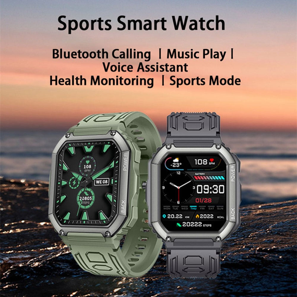 K6 1.8 inch IPS Smart Watch Bluetooth-compatible Calling IP67 Waterproof Sports Bracelet Health Watch with Blood Pressure / Oxygen / Heart Rate / Sleep Monitoring