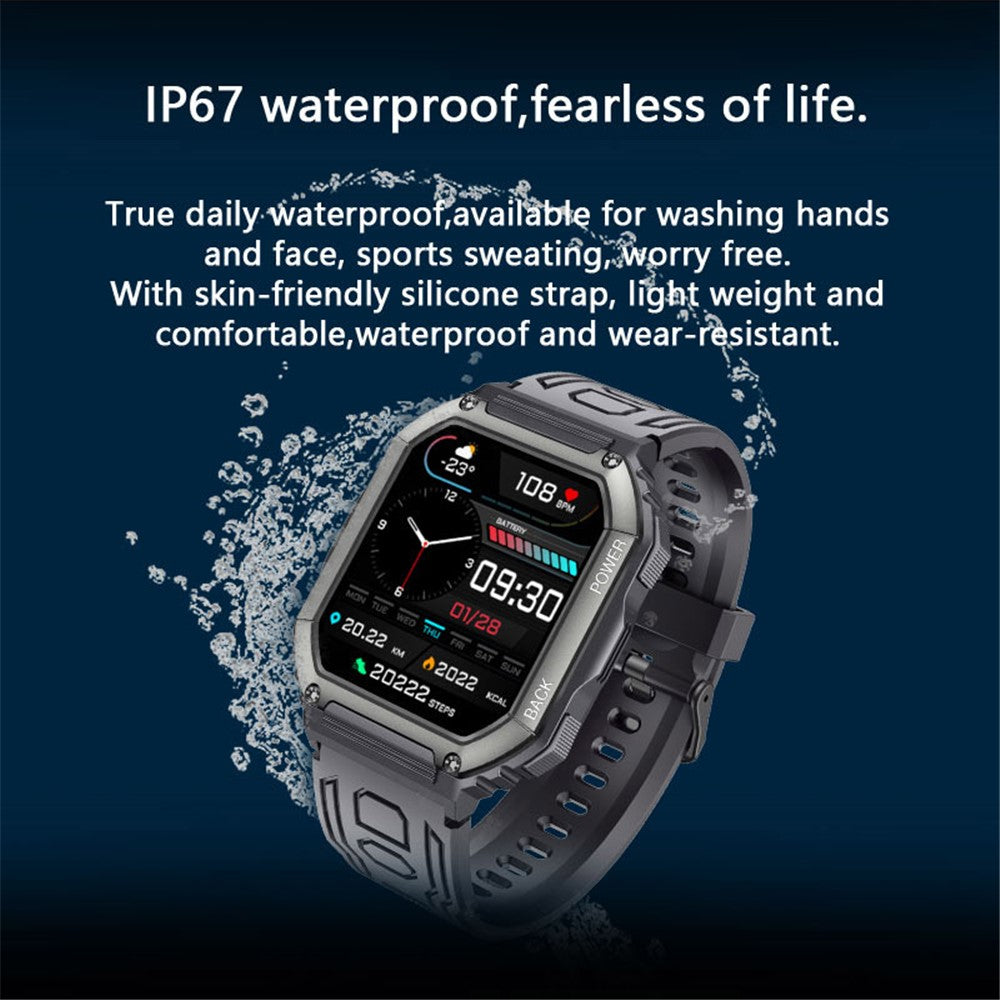 K6 1.8 inch IPS Smart Watch Bluetooth-compatible Calling IP67 Waterproof Sports Bracelet Health Watch with Blood Pressure / Oxygen / Heart Rate / Sleep Monitoring