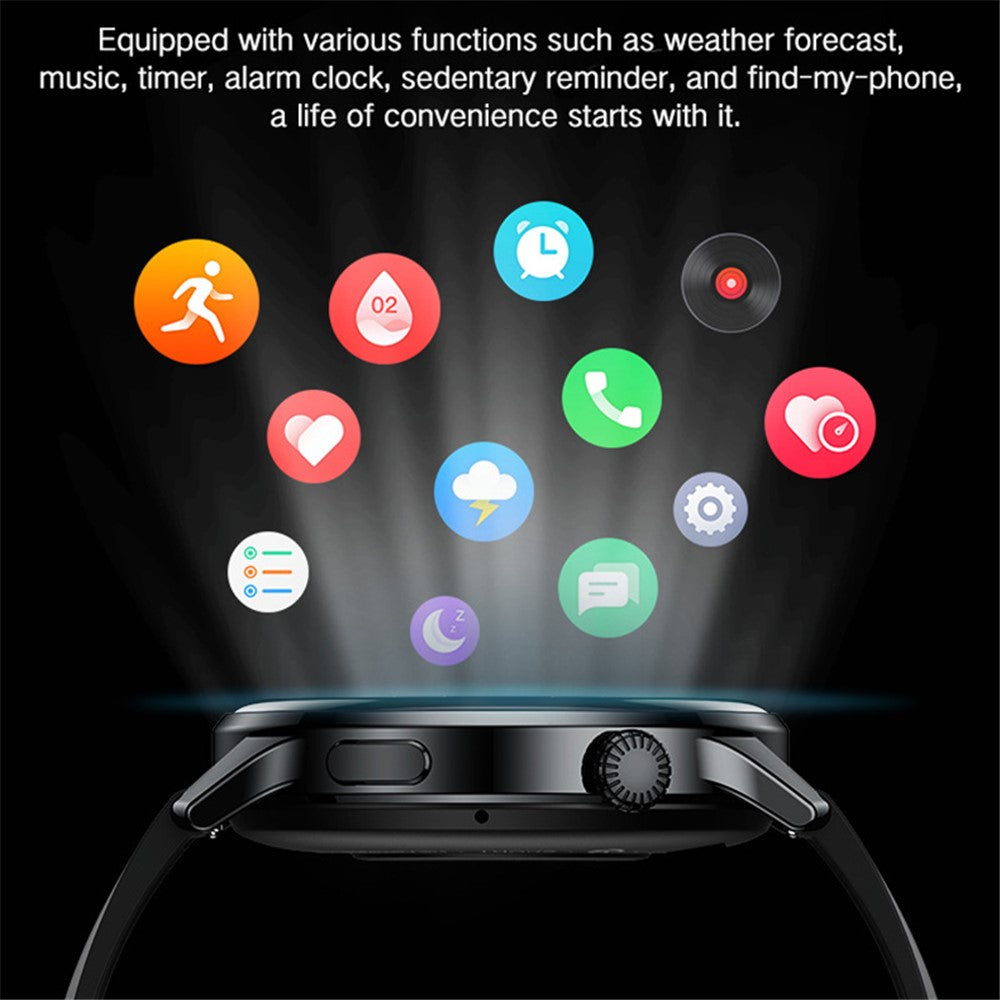 S46 1.28-inch TFT Round Screen Smart Watch Bluetooth-compatible Call Full Touch Music Bracelet Multi-Sport Mode Fitness Watch for Men and Women