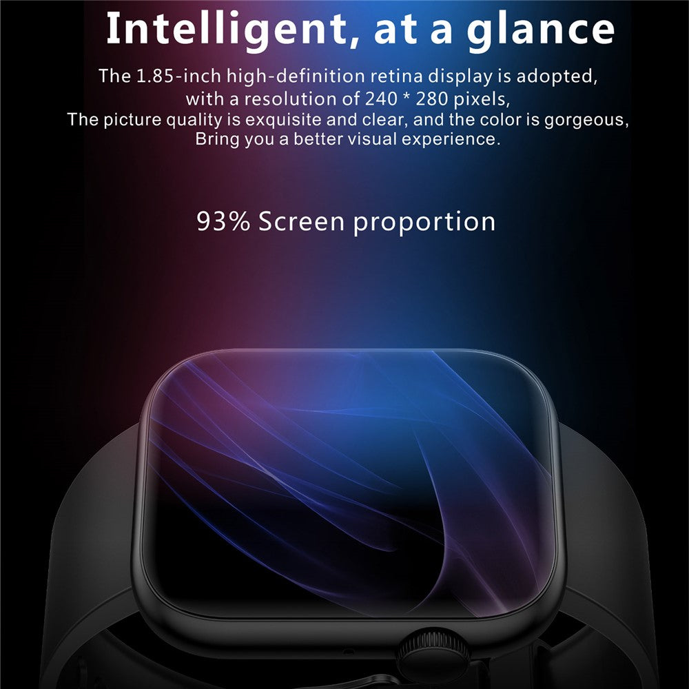 QX7 1.85-inch HD Screen Smart Watch Bluetooth-compatible Call Waterproof Sports Bracelet Health Watch with Rotary Encoder Button