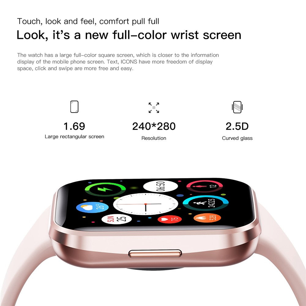 Q23 1.69" HD Large Screen Smart Watch 25 Sports Modes Fitness Bracelet Health Bracelet with Temperature, Pedometer, Heart Rate / Sleep Monitoring