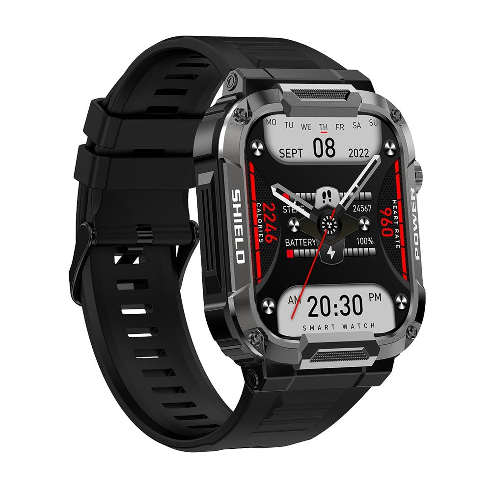 MK66 Smart Sports Bracelet 1.85" IPS Screen Smart Watch IP68 Waterproof Fitness Watch with Heart Rate Monitoring, Weather Forecast