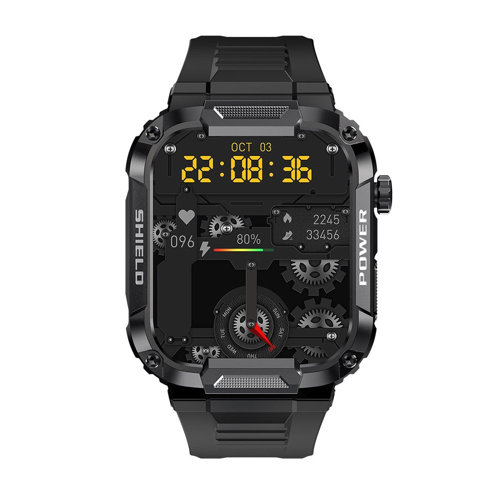 MK66 Smart Sports Bracelet 1.85" IPS Screen Smart Watch IP68 Waterproof Fitness Watch with Heart Rate Monitoring, Weather Forecast